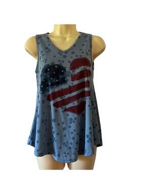 LA Threads Petite Patriotic Tank Top Summer